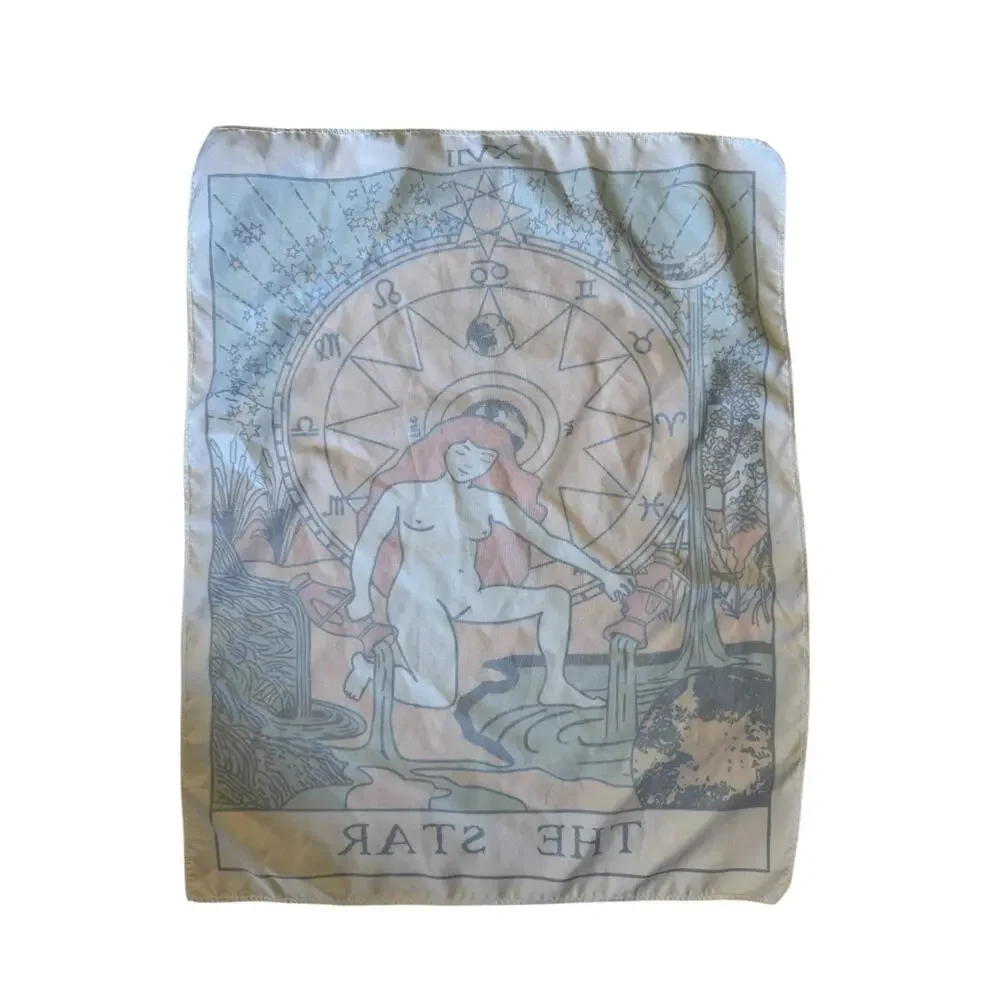 The Star Tarot Small Silky Scarf Tapestry Dream Future Woman Card Horoscope